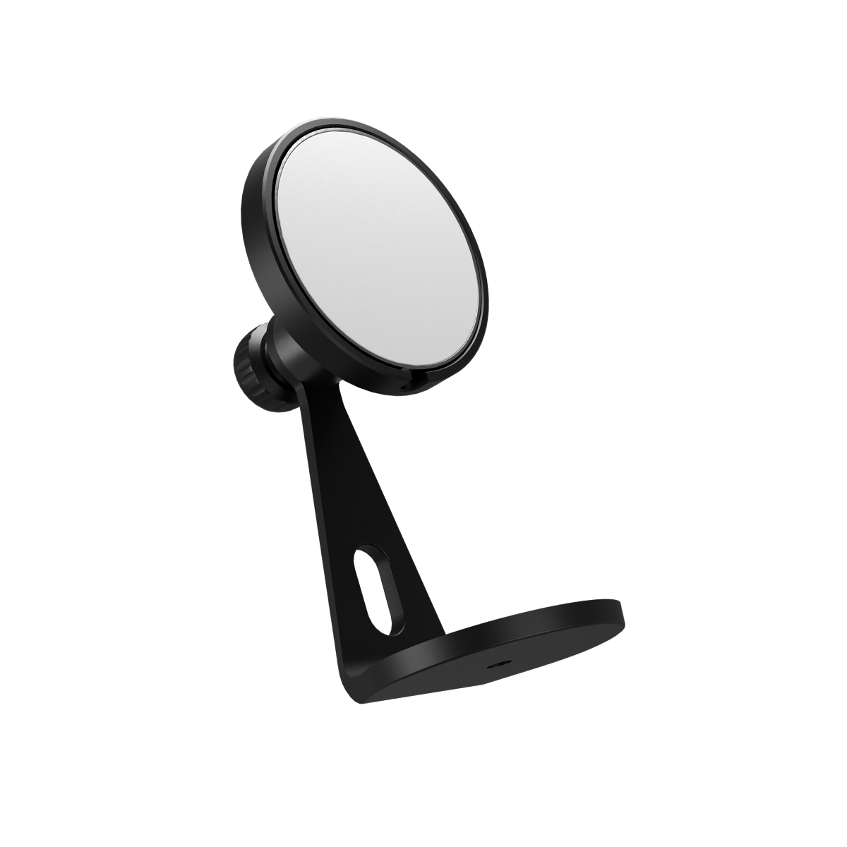 Black magnetic mount with adjustable swivel compatible with smartphones and tripods